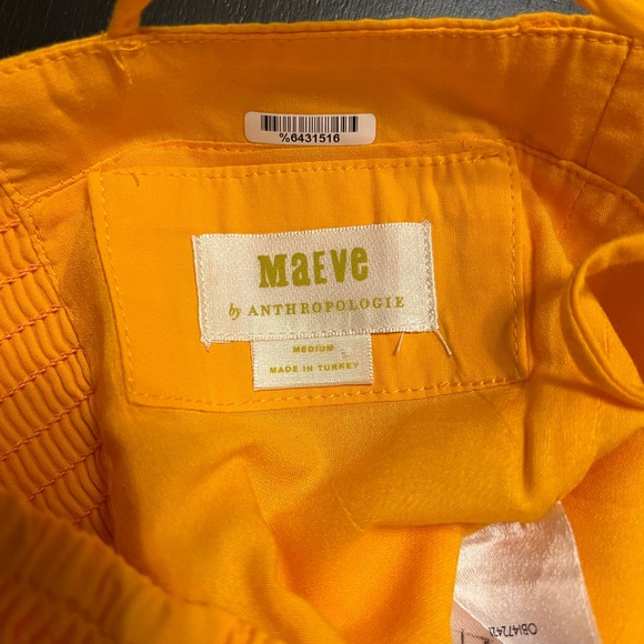 Anthropologie Maeve Orange Summer Bow Statement Crop Top Size Medium - Picture 2 of 6